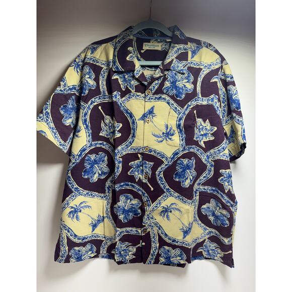 Caribbean 100% Silk Men’s CL Button Up Short Sleeve Shirt Floral Hawaiin - Picture 5 of 13